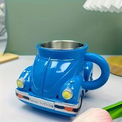 TEMU 1pc Coffee Mug | Retro Car Shape + Made In China Logo | Red And Blue Colors | Home/office/coffee Bar Decoration | Send To Car Fans & Controls Creative Gift Boxes Birthday/holiday Gifts