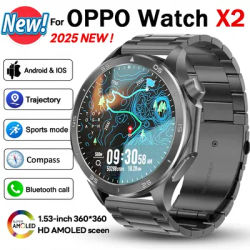 Pour montre OPPO X2 montre intelligente hommes 360*360 écran HD GPS sport Fitness Tracker boussole fréquence cardiaque BT appel Smartwatch 2025 nouveau