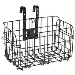 TEMU Heavy-duty Iron Foldable Bike Basket Liner For Car & Electric Bike Front Handlebar Mount - Secure Child & Adult Accessories Carrier, Black