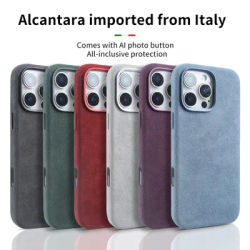 Full Wrapped Magnetic ALCANTARA Case for iPhone 16 Pro Max 16pro 16 Luxury Artificial Leather Supercar Suede Phone Cases Cover