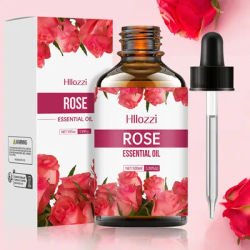 30ml/60ml/100ml plant-extracted rose body essential oil with long-lasting fragrance for face, hair, skin and body