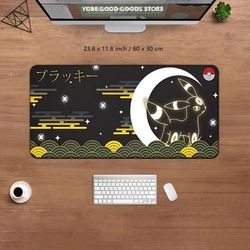 TEMU 1pc Extra Large 35.4x15.7 Inch Gaming Mouse Pad - Cute Creature Under Moon Design, Non-slip Rubber Base, Washable Surface, Durable Desk Mat For Pc & Office Decor, Mouse Pads For Desk, Accessories