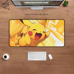 TEMU 1pc Extra Large Gaming Mouse Pad With Cute Flying Yellow , Non-slip Rubber Base & Washable Surface - 35.4x15.7 Inch Desk Mat For Pc , Office & Computer Setup, Mouse Pads For Desk