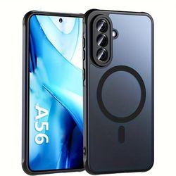 TEMU Shockproof Acrylic Phone Case For Galaxy A56 Hard Bumper Matte Cover Magnetic Wireless Charging Shell For Samung Galaxy A56 5g Sm-a566b/ds