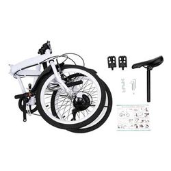 "TEMU 20" Folding Bicycle 6-speed Adjustable Portable White"