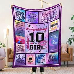 TEMU 1pc 10th Inspirational Fleece Blanket - Contemporary Knitted , All , 100% , 200-250gsm,