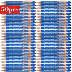 TEMU {customized} 50pcs Personalized Metal Ballpoint Pens, Custom Lettering, Durable Writing Instruments, Suitable For School, Office And Party Giveaways