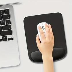 TEMU 1pc Ergonomic Gaming Mouse Pad With Wrist Support - Eva Material, Non-slip Base & Soft Cushioning & Gaming, Black, Sleek Accessory