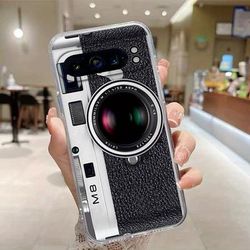 TEMU Luxury Classic Camera Phone Case For Pixel 9 9pro Xl 8 8a 8pro 7 7a 7pro 6 6a 6pro 5 5a Black Frosted Shock-proof Fall-proof Protection Cover Shell