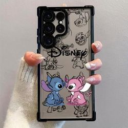 TEMU Adorable Stitch Couple Phone Case Compatible With Galaxy S25 S24 S23 S22 S21 Fe 4g 5g Shockproof Transparent Soft Back Cover