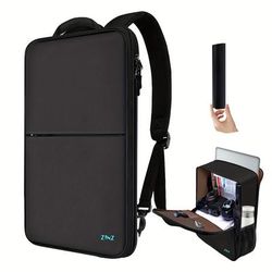 "TEMU Zinz Slim Expandable Laptop Backpack 17-inch - Black, Soft Shell Polyester Business Travel Bag With Multiple Compartments, Tsa- Design Fits Most 17" Notebooks, Laptop Backpack"