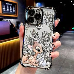 TEMU Cute Spotted Deer Phone Case Suitable For Iphone 16 15 14 11 Pro Xr Xsmax 8 7 Plus Shockproof Transparent Soft Back Cover