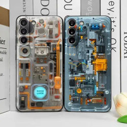 Advanced Circuit Board Phone Case for Samsung Galaxy S25 Edge S24 S23 S22 S21 S20 Ultra Plus FE A55 Shockproof Soft Cover Fundas