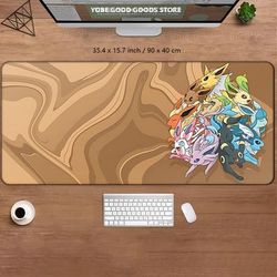 TEMU 1pc Extra Large Gaming Mouse Pad With Cute Design - Non-slip Rubber Base, Washable 35.4x15.7 Inch Desk Mat For Pc, Office & Gaming Setup, Durable Computer Accessory, Mouse Pads For Desk