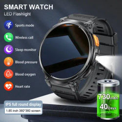 LIGE 730mAh grande batterie montre intelligente hommes lampe de poche LED sport tensiomètre Bluetooth appel Smartwatch pour Android iOS