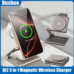 Qi2 3 en 1 chargeur sans fil magnétique support de téléphone pliable pour iPhone 16 15 14 13 12 Pro AirPods iWatch 9 8 7 station de charge rapide *