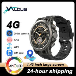 VALDUS 2025 nouveau VG54 Pro Smartwatch 32GB mémoire carte SIM WIFI GPS positionnement appel vidéo visage déverrouiller lampe de poche 4G Smartwatch