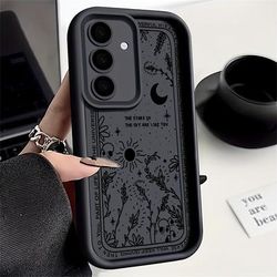 TEMU Stylish Moon Painting Case For Galaxy S25 S24 S23 S22 S21 S20 Fe 4g 13g Soft Tpu Back Cover