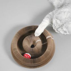 TEMU Scratcher Toy - Interactive Accordion-style Cat Scratching Board & Lounge Bed, Corrugated Cardboard For All Cat Sizes, White & , Cat Toy