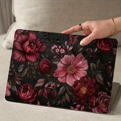 TEMU 2pcs Elegant Floral Vinyl - Waterproof, Scratch-resistant, Self-adhesive For Laptops & Cars, Stylish Tech Accessories, Stylish Tech Accessories | Floral | Waterproof Vinyl, Laptop Sleeve