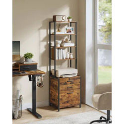 VASAGLE 3-Drawer Filing Cabinet, File Cabinet for Home Office, with Height-Adjustable Open Shelves