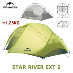 Naturehike Star River EXT 2 Person Tent Ultralight Portable Backpacking Tent Camping Outdoor 10D Nylon Waterproof Shelter Tent