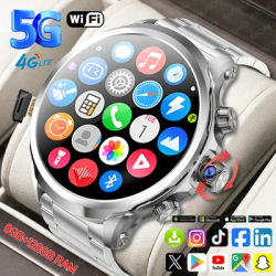 5G/4G Smart Watch 1.95 inch 680*680 AMOLED Clock Video Call 900W HD Camera GPS Map WIFI Google Play 8GB+128GB RAM Smartwatch+Box