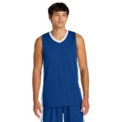 Sport-Tek ST900 Athletic Rival Basketball Rev Jersey T-Shirt in True Royal/White size 3XL | Polyester
