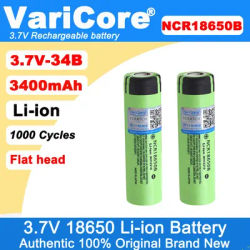 100% New Original NCR18650B 3.7v 3400mAh 18650 Lithium Rechargeable Battery 4.2v For Flashlight Energy storage batteries
