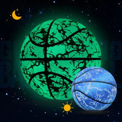 Glow Reflective Basketball Adult&Children Youth Wear-resistant Luminous Basketball Size 7/6/5 Pu Soft Leather Game Training Ball