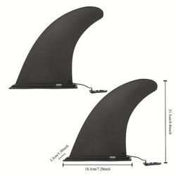 TEMU 2-pack Universal Fit Sup Paddle Board , Removable Glass Fiber Water Sports Fin, Black Pvc Surfing For Stand Up Paddle Boards, Kayak Accessories