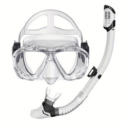 TEMU Snorkeling Set With Leak-proof And Tempered Glass Lenses, Panoramic Swimming, Snorkeling Gear, Snorkeling Essentials.