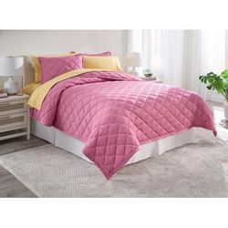 BH Studio Jersey Quilt Set by BrylaneHome in Raspberry (Size FL/QUE)