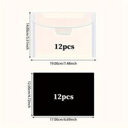 TEMU 24pcs Magnetic Sheets For Die Storage, Stamp And Die Storage File Pockets For Card Making Die Cutting Storage - 12 Magnetic Sheets + 12 Pockets