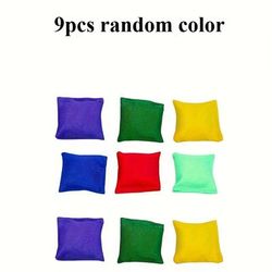 TEMU 3/9pcs Of 1.97-inch Colored Canvas Square Sandbags, Suitable For Corn Hole And Tic Tac Toe Games, Outdoor Bean Bag Throwing Games, Backyard And Beach Entertainment Props, Christmas Gift
