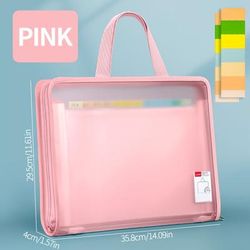 TEMU 1 Handheld Zippered 13-compartment File Organizer Folder Transparent Durable Document Storage Bag For , Office School, And Study Materials