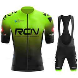 Rcn-Ensemble de cyclisme vert structurels ent pour homme, uniforme de vélo de montagne, maillot de vélo de route, vêtements de vélo VTT, été