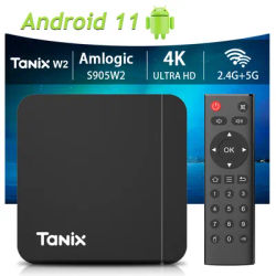 Tanix W2 Android 11 TV Box Amlogic S905W2 4G/64G AV1 BT TVBOX 2.4G&5G Dual Wifi 4K HD Set Top Box Media Player 2G/16G or Remote