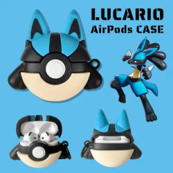 Étui Pokemon pour Apple AirPods 1 2 3 Airpod Pro, nouveau porte-clés Lucario 3D, écouteurs sans fil, étui pour casque Bluetooth, housse en Silicone