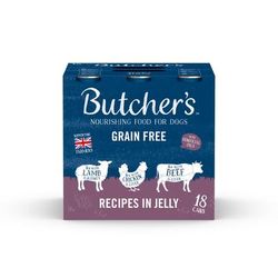 18x400g Meaty Recipes Mixed Pack Recipes in Jelly Grain Free Butcher's Wet Dog Food