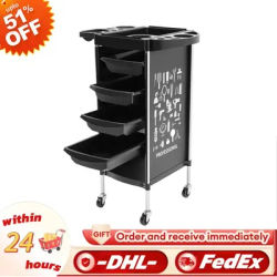 Carrello da salone con 4 cassetti, carrello da barbiere per parrucchiere a 6 livelli, carrello per attrezzi mobile con carico da 50 kg per carico di strumenti per lo sposo Bianco/Nero/Rosso/Verde