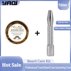 Yaqi Razzo Rocket Stainless Steel Men Safety Razor Handle / Beard Shaving Soap Kit Professional Travel Beard Care Grooming Tool