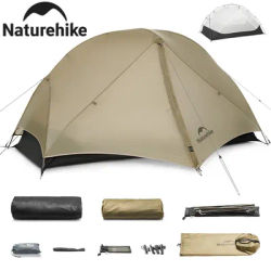 Naturehike Mongar UL Hiking Travel Tent 15D Nylon Ultralight Waterproof Double Layer Outdoor Expandable Travel Camping Tent