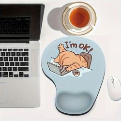 TEMU Ergonomic Mouse Pad With Wrist Support - Comfortable Non-slip Base, For Computer, Laptop, Office & Home Use - Cute Chubby , Light , Mouse Pads For Desk