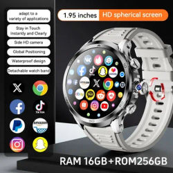 H19 Smartwatch Hommes 1,95 pouces Amoled Grand écran 190 ° Caméra rotative 720*720 résolution GPS WIFI Android 4G montre intelligente hommes adultes