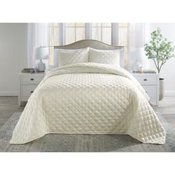 Melange Bedspread 3-Pc. Set by BrylaneHome in Champagne (Size QUEEN)