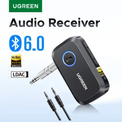 Récepteur Bluetooth 6.0 avec LDAC, adaptateur audio sans fil haute résolution récepteur AUX 3,5 mm pour haut-parleurs/haut-parleurs filaires/stéréo