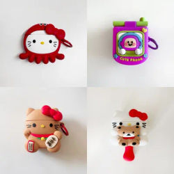 Kawaii Sanrio différents styles dessin animé chanceux Hello Kitty Buzz Lightyear pour Airpods 4,1,2,3,Pro,Pro2 housse pour écouteurs en Silicone
