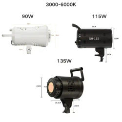 Bowens Video Studio Kit 90/135W Photography Light Dimmable Kit LED Lamp Flash Studio 220VLighting 3000-6000K 3 Color