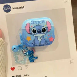 Étui Airpods 1 2 3 4 Pro 2, dessin animé Disney Stitch, housse de protection souple pour casque Bluetooth sans fil avec pendentif